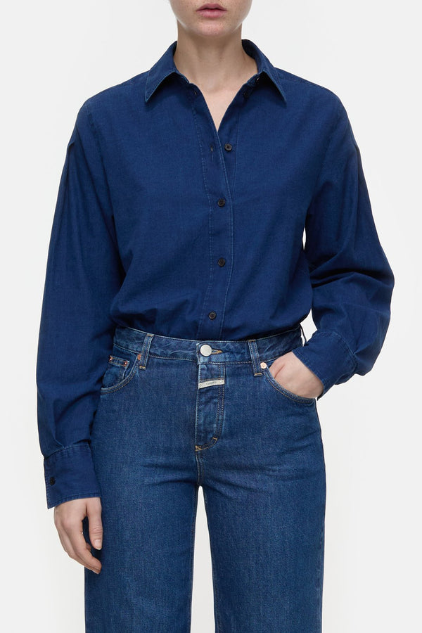 Cotton shirt Bluse -Dark Blue